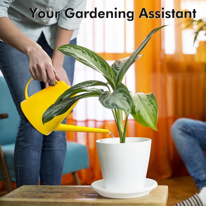 Etarewilt Watering Can for Indoor Outdoor Plants, Modern Small Watering Cans with Removable Nozzle, Long Spout Watering Can for Indoor Bonsai Plants Garden Flowers 1/2 Gallon 1.8L 60OZ (Yellow) - Image 3